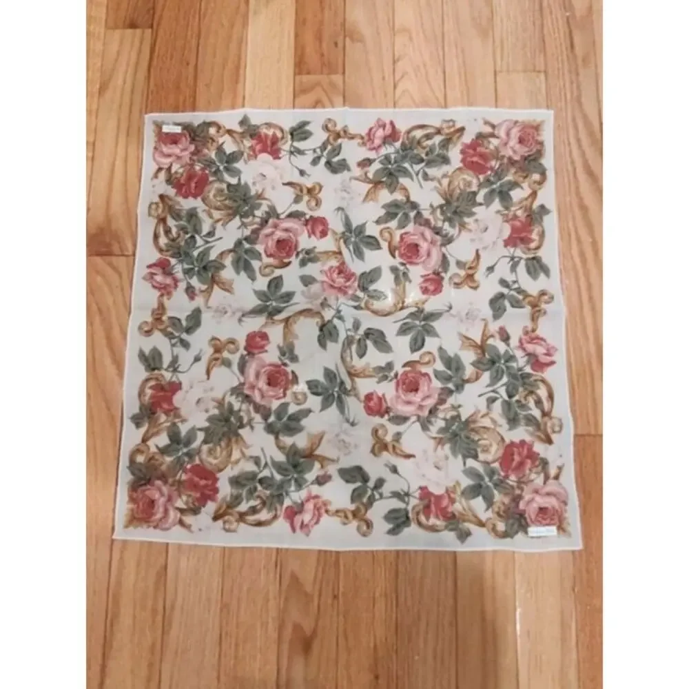 Dior small floral rose neckerchief scarf NEW